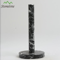 Suporte de toalha de papel de pedra de mármore preto elegante por atacado